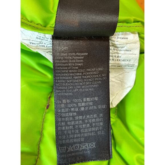 Marmot Womens 700 Fill Down Jena Jacket Purple Lime Green Lightweight Size XS - Picture 10 of 14